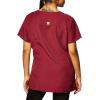 WonderWink Women’s Four Stretch Sporty V-Neck Scrub Top – XS-3XL, 3 Pockets, Eye Protection, Meets ANSI Z87.1(Pack of 1)(Wine)