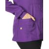 WonderWink Women’s Four-Stretch Sporty Button Front Scrub Jacket(Electric Violet)