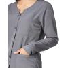 WonderWink Women’s Four-Stretch Sporty Button Front Scrub Jacket(Pewter)