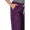 WonderWink Women’s Petite-Plus-Size Wonderwork Straight Leg Cargo Scrub Pant(Eggplant)