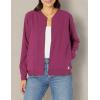 WonderWink womens Bomber Jacket(Wine)
