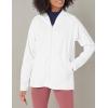 WonderWink womens Fleece Full-zip Jacket(White)