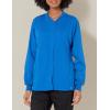 WonderWink womens Women’s Snap Front Warm-up Jacket(Royal)