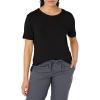 Layers Women’s Silky Knit Short Sleeve Tee(Black)