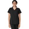 Wink Scrubs for Women, W123, Classic V-Neck Tops with 2 Pockets(Black)
