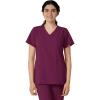Wink Scrubs for Women, W123, Classic V-Neck Tops with 2 Pockets(Wine)