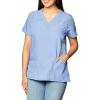 WonderWink Women’s Four Stretch Sporty V-Neck Scrub Top – XS-3XL, 3 Pockets, Eye Protection, Meets ANSI Z87.1(Pack of 1)(Ceil Blue)