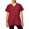 WonderWink Women’s Four Stretch Sporty V-Neck Scrub Top – XS-3XL, 3 Pockets, Eye Protection, Meets ANSI Z87.1(Pack of 1)(Wine)