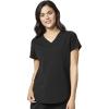 WonderWink Women’s Moto V-Neck Scrub Top(Black)