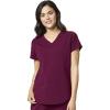 WonderWink Women’s Moto V-Neck Scrub Top(Wine)