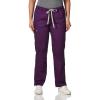 WonderWink Women’s Petite-Plus-Size Wonderwork Straight Leg Cargo Scrub Pant(Eggplant)