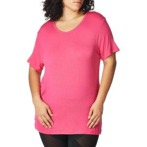 Layers Women’s Silky Knit Short Sleeve Tee(Hot Pink)
