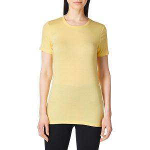 Layers Women’s Silky Knit Short Sleeve Tee(Yellow)