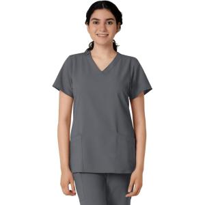 Wink Scrubs for Women, W123, Classic V-Neck Tops with 2 Pockets(Pewter)