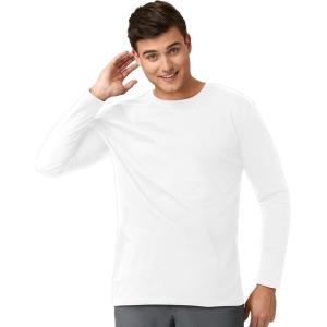 WonderWink Mens Men’s Crew Neck Jersey Knit Tee(White)