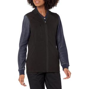 WonderWink Womens Fleece Full Zip Vest(Black)