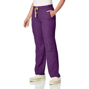 WonderWink Womens Four Stretch Cargo Scrub Pant(Eggplant Purple)