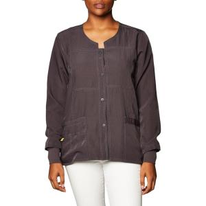 WonderWink Women’s Four-Stretch Sporty Button Front Scrub Jacket(Graphite)