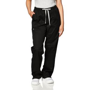 WonderWink Women’s Petite-Plus-Size Wonderwork Straight Leg Cargo Scrub Pant(Black)