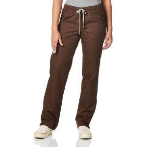 WonderWink Women’s Petite-Plus-Size Wonderwork Straight Leg Cargo Scrub Pant(Chocolate)