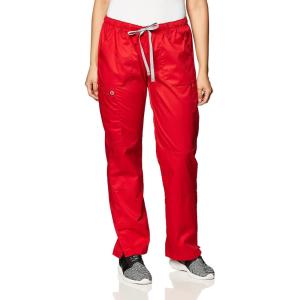 WonderWink Women’s Petite-Plus-Size Wonderwork Straight Leg Cargo Scrub Pant(Red)