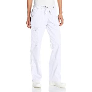 WonderWink Women’s Petite-Plus-Size Wonderwork Straight Leg Cargo Scrub Pant(White)