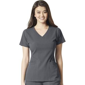 WonderWink Womens Women’s Flex Back V-Neck Scrub Top(Pewter)