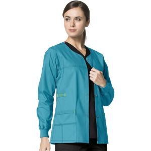 WonderWink Women’s Wonderflex Constance Snap Scrub Jacket(Real Teal)
