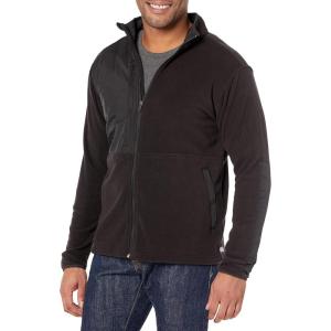 WonderWink mens Micro-fleece Zip Jacket(Black)