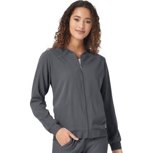 WonderWink womens Bomber Jacket(Pewter)
