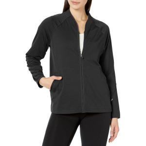 WonderWink womens Fleece Full-zip Jacket(Black)