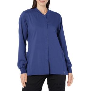 WonderWink womens Women’s Snap Front Warm-up Jacket(Navy)
