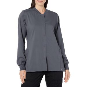 WonderWink womens Women’s Snap Front Warm-up Jacket(Pewter)
