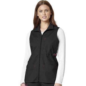 WonderWink womens Womens Utility Zip Front Fashion VestVest(Black)