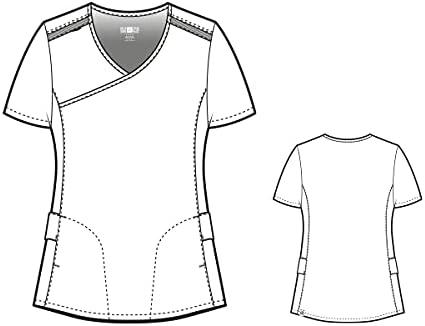 imageWonderWink Womens Renew Womens Mock Wrap Scrub TopPewter