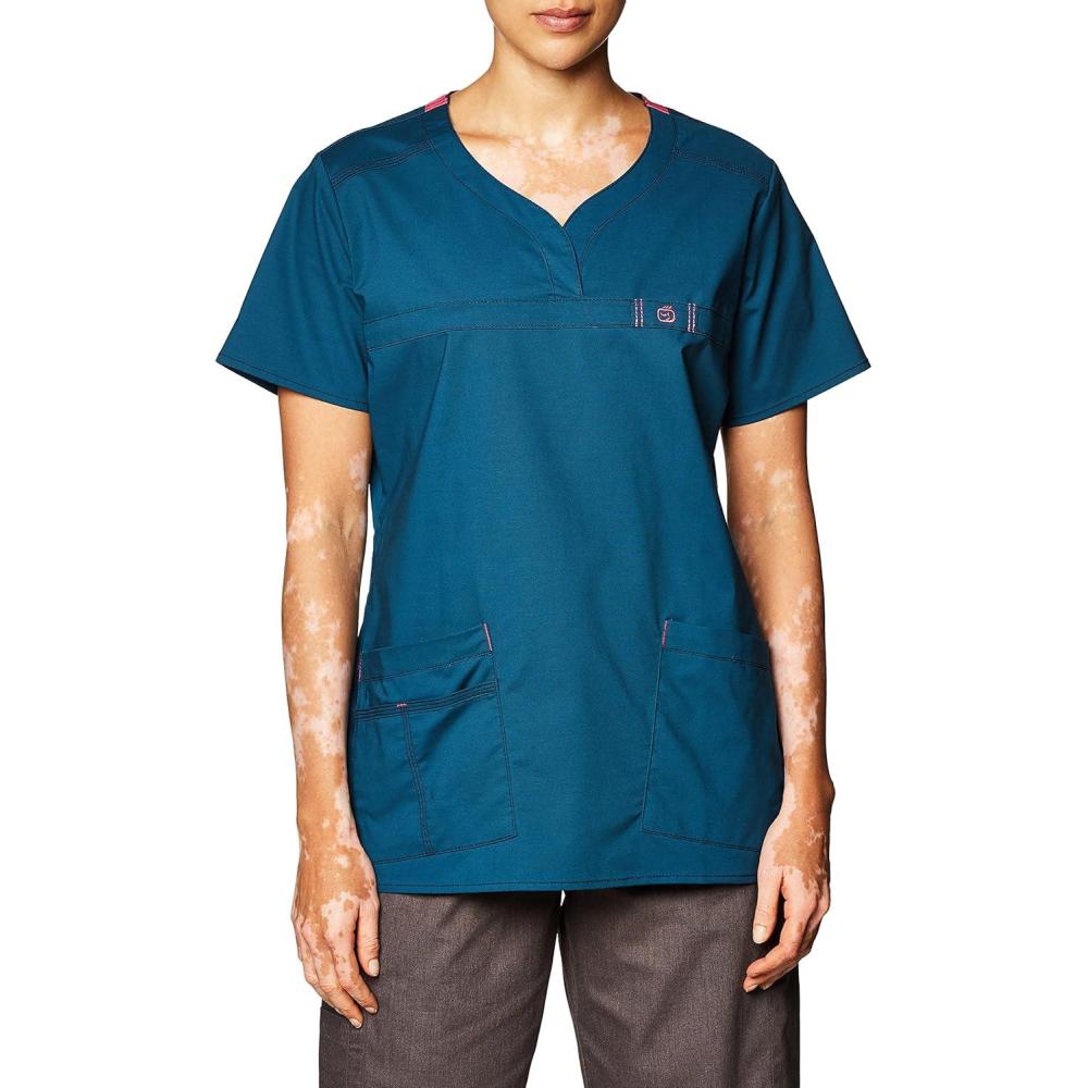 imageWonderWink Womens Wonderflex Patience Womens Scrub TopCaribbean