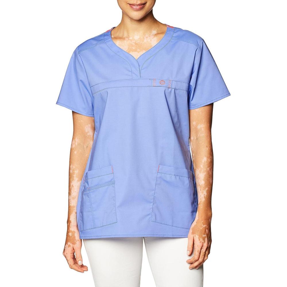 imageWonderWink Womens Wonderflex Patience Womens Scrub TopCeil Blue
