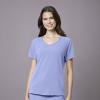 WonderWink Womens Renew Women’s Mock Wrap Scrub Top(Ceil Blue)