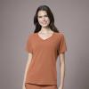 WonderWink Womens Renew Women’s Mock Wrap Scrub Top(Clay)