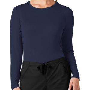 WonderWink Women’s Scrub Silky Long-Sleeve T-Shirt – XS-3XL, Rayon, Spandex, Soft, Coverage, Super Comfortable, Perfect for Layering