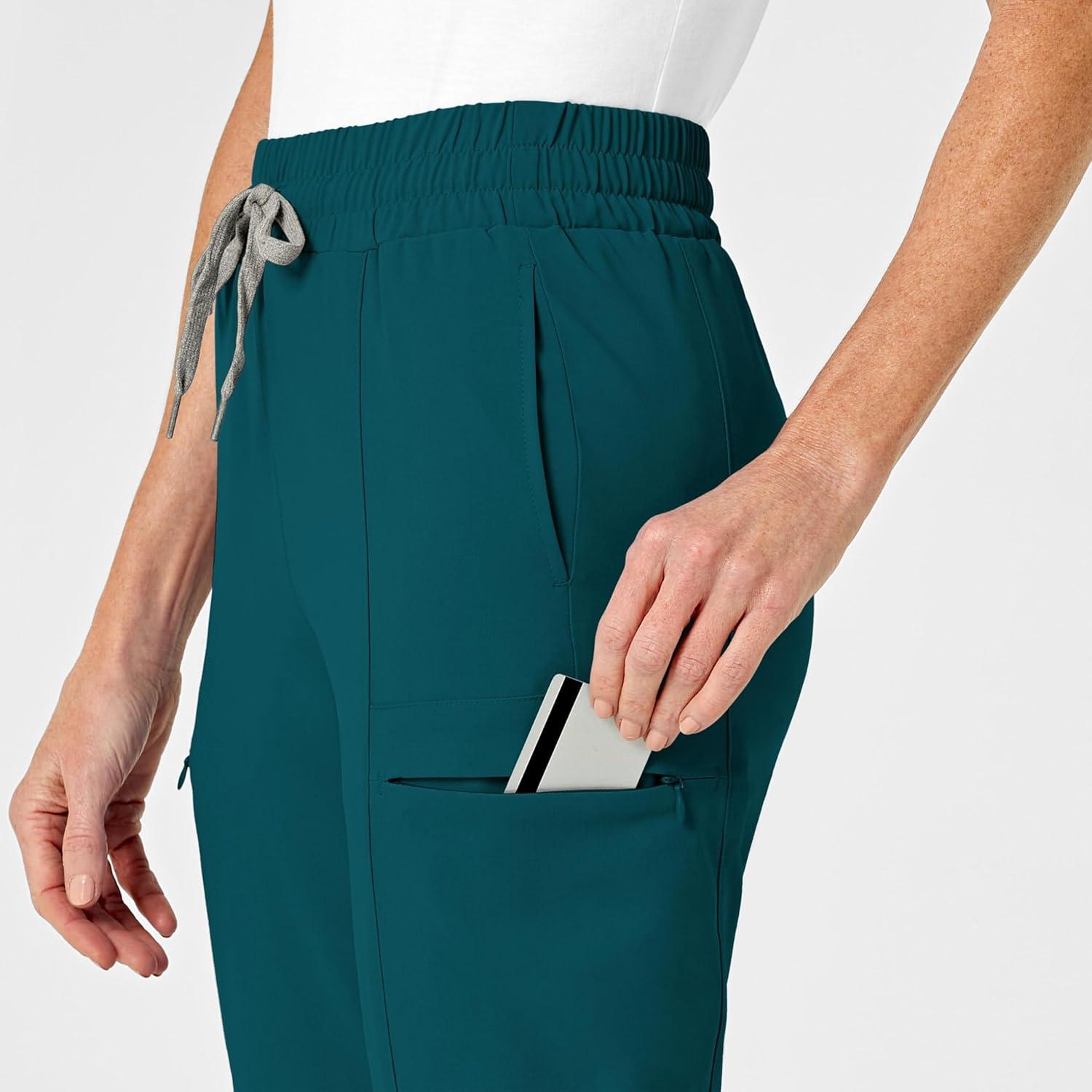 imageRenew Womens High Waist Slim Leg Scrub PantCaribbean