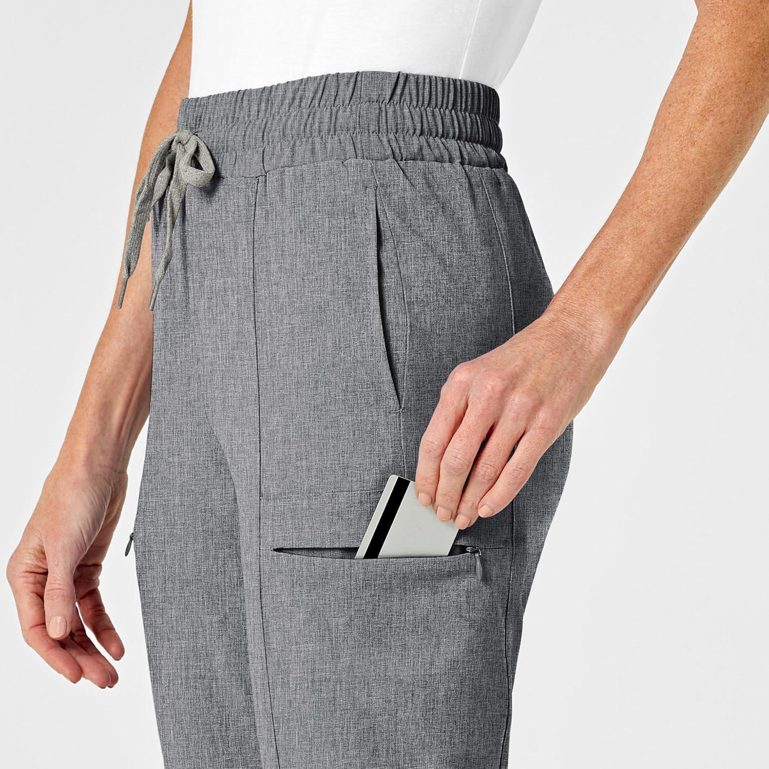 imageRenew Womens High Waist Slim Leg Scrub PantGrey Heather