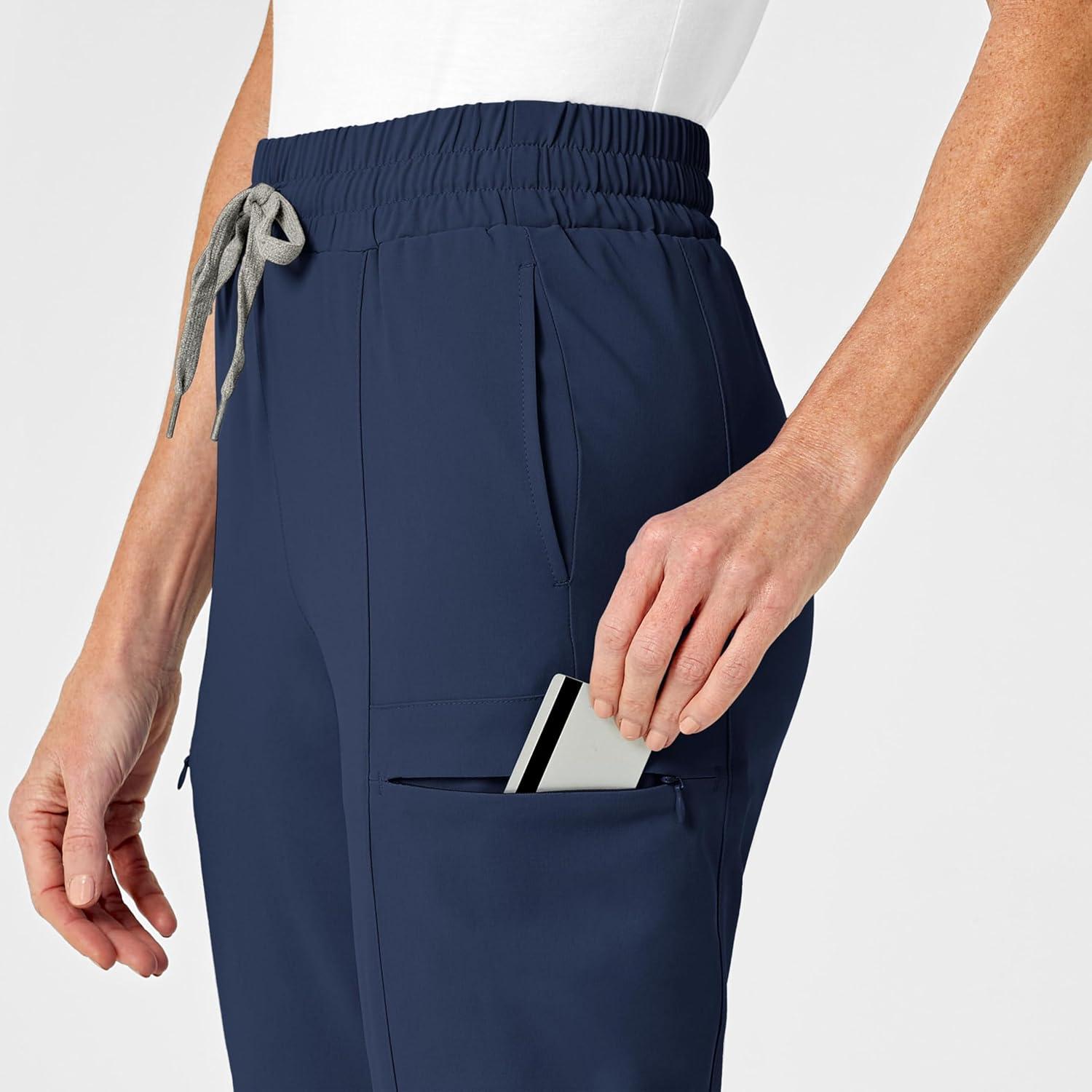 imageRenew Womens High Waist Slim Leg Scrub PantNavy
