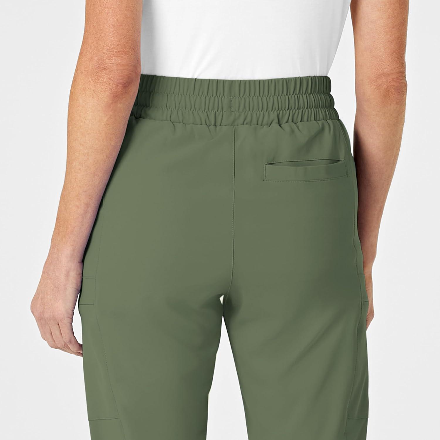 imageRenew Womens High Waist Slim Leg Scrub PantOlive
