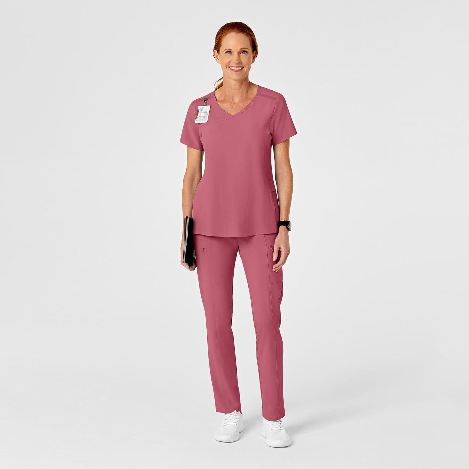 imageRenew Womens High Waist Slim Leg Scrub PantRosebud