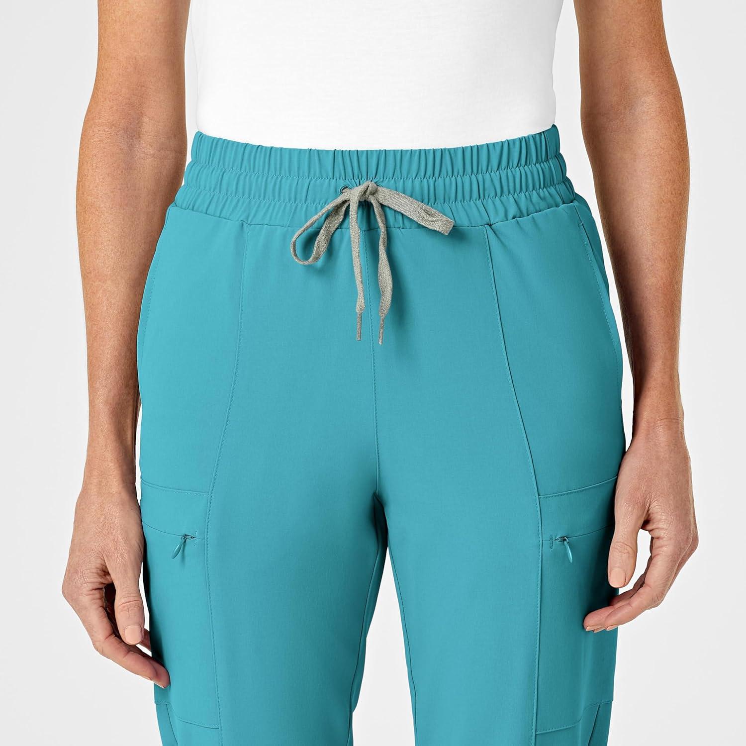 imageRenew Womens High Waist Slim Leg Scrub PantTeal Blue