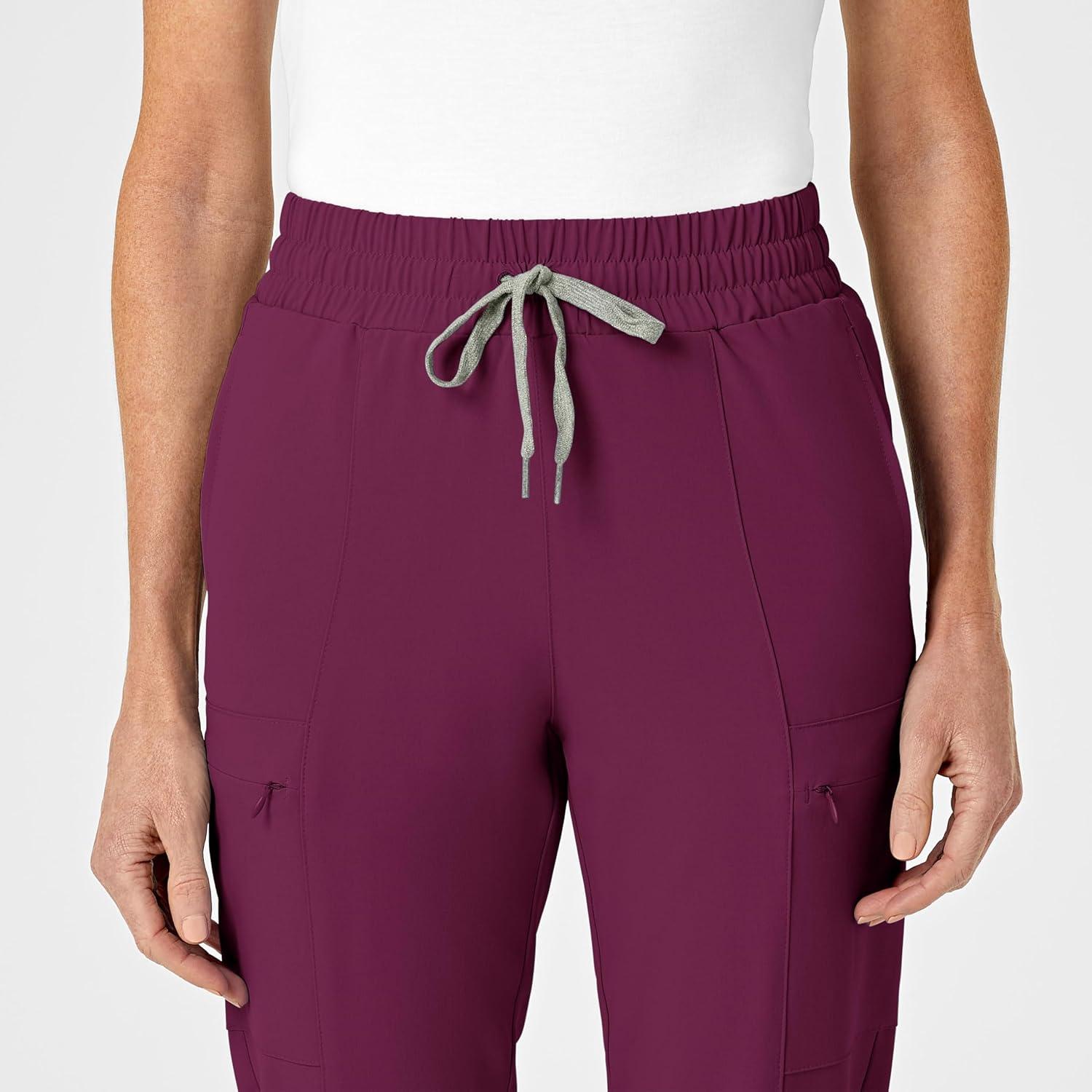 imageRenew Womens High Waist Slim Leg Scrub PantWine
