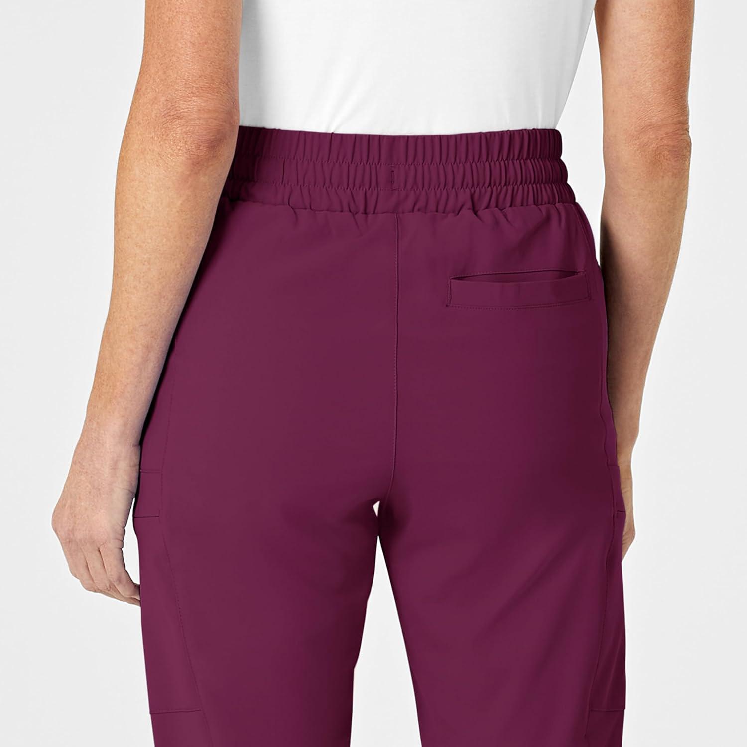 imageRenew Womens High Waist Slim Leg Scrub PantWine
