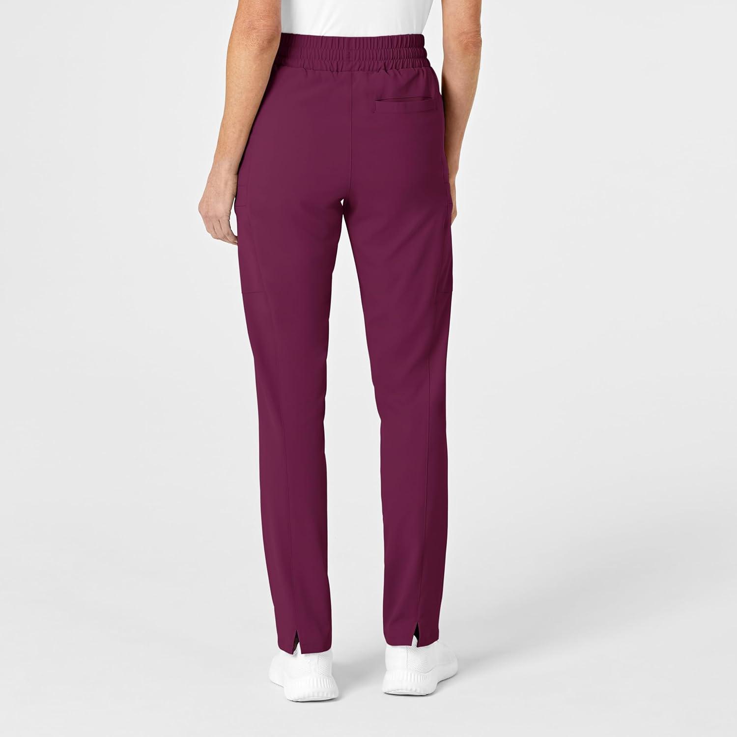 imageRenew Womens High Waist Slim Leg Scrub PantWine