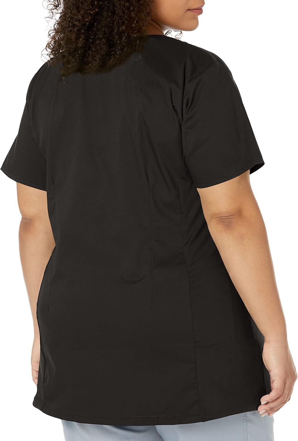 imageWink WonderWORK Scrubs for Maternity Mock Wrap Scrub TopsBlack
